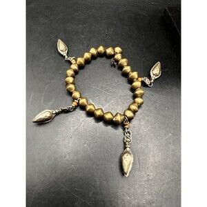 Brass African Beads Handcrafted Bracelet Artisan Dangle Ornamental